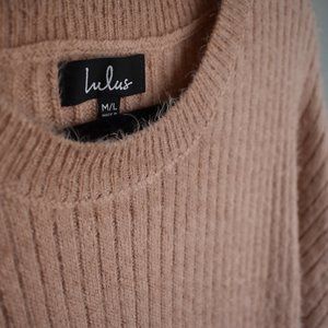 Beige-y Pink LuLus Sweater Dress